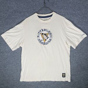 Pittsburg Penguins CCM Short Sleeve Shirt Embroidered‎ Patch RARE Men's XL VTG